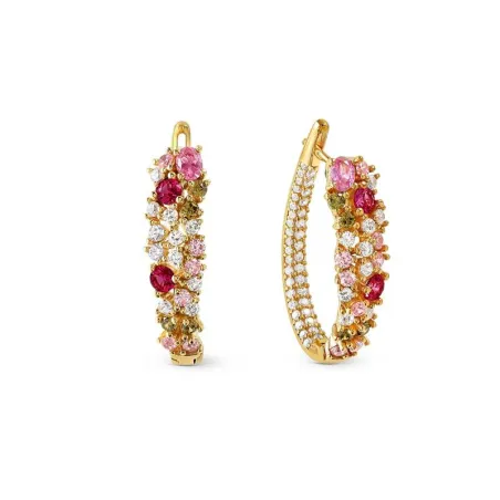 Pendientes Nomination Mosaica Aros Plata Baño Oro y Circonitas Multicolor 241614/012