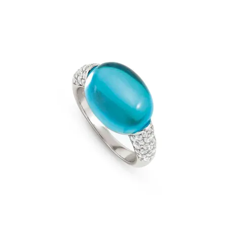 Anillo Nomination MyRadiance Plata, Circonitas Blancas y Piedra Azul Topacio Grande 241506/042/008