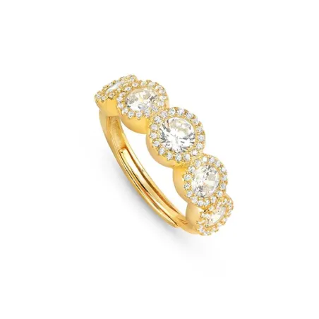 Anillo Nomination Seidivina Círculos Plata Baño Oro y Circonitas Blancas 241406/012