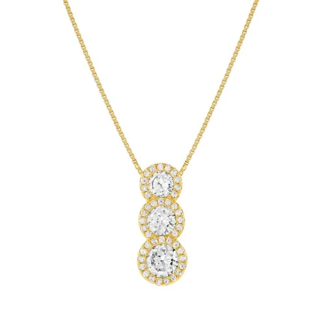 Gargantilla Nomination SeiDivina Triple Círculo Plata Baño Oro y Circonitas Blancas 241408/012