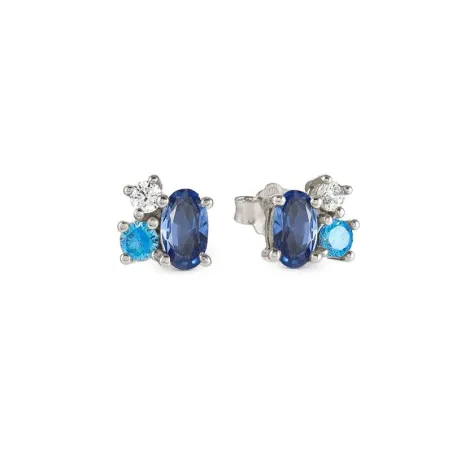Pendientes Nomination Mosaica Plata Baño Rodio y Circonitas Blanca y Azules 241606/010