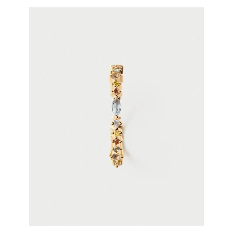Anillo PdPaola Color Essentials Lotus Plata Baño Oro y Circonitas Multicolor AN01-C80