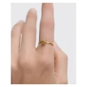 Anillo PdPaola Color Essentials Fleur Plata Baño Oro y Circonita Verde AN01-C91