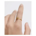 Anillo PdPaola Color Essentials Fleur Plata Baño Oro y Circonita Verde AN01-C91