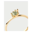 Anillo PdPaola Color Essentials Fleur Plata Baño Oro y Circonita Verde AN01-C91