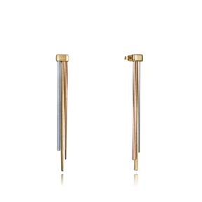 Pendientes Viceroy Fashion Cadenas Colgantes Acero Baño Tricolor Mujer 75369E01019