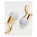Pendientes PdPaola Aqua Riviera Aros Plata Baño Oro y Piedras Agata Azul AR01-C42-U