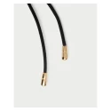 Collar PdPaola Aqua Dana Cuero Negro y Plata Baño Oro CO01-930-U