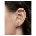 Pendientes PdPaola Stud Fog Plata Baño oro y Circonitas Gris y Marrón AR01-C68-U
