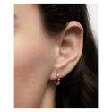 Pendientes PdPaola Aros Pequeños Lotus Plata Baño Oro y Circonitas Multicolor AR01-C77-U