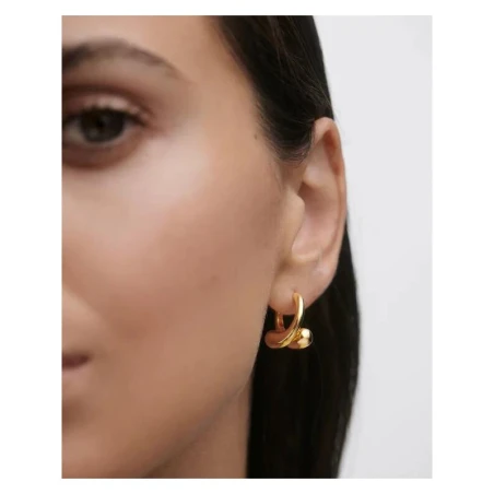 Pendientes Aros PdPaola Loop Gotas Plata Baño Oro AR01-C85-U