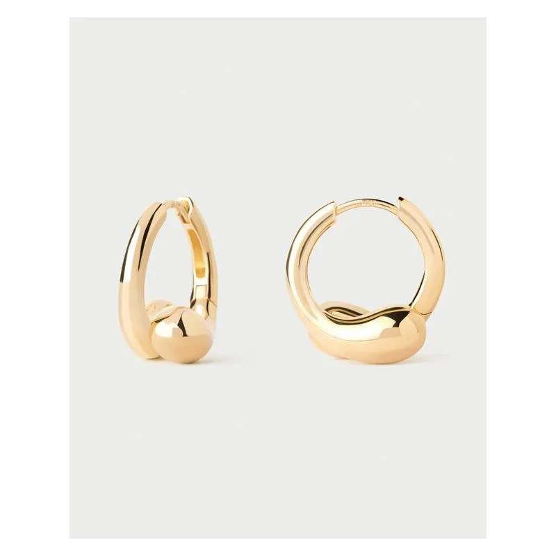 Pendientes Aros PdPaola Loop Gotas Plata Baño Oro AR01-C85-U