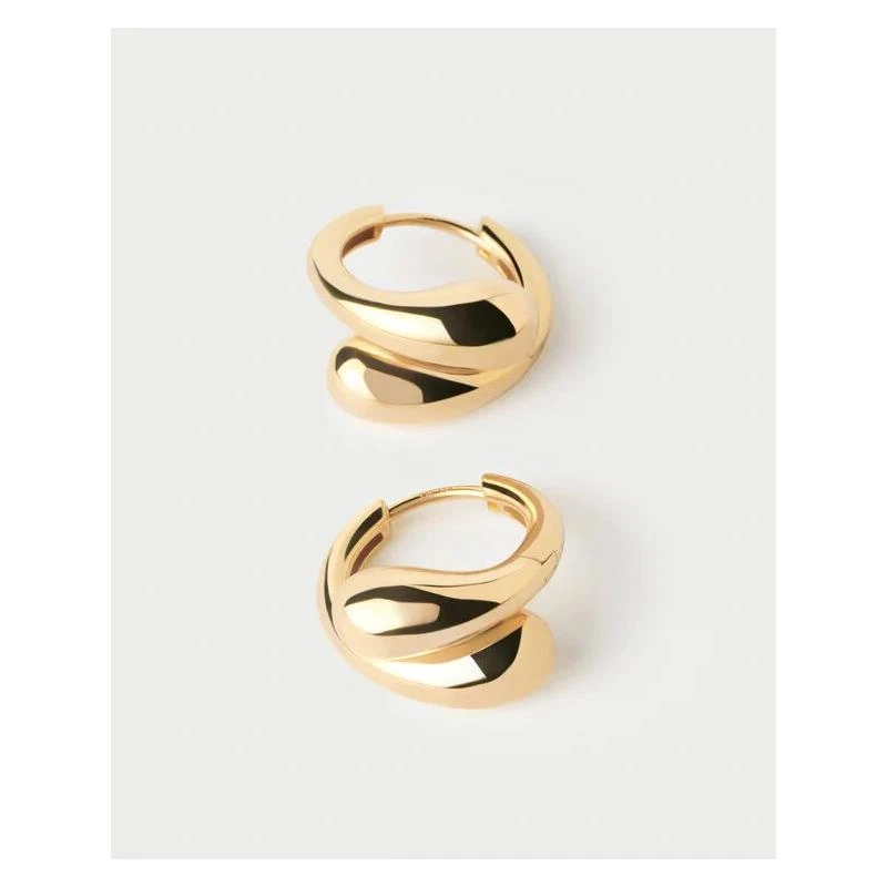Pendientes Aros PdPaola Loop Gotas Plata Baño Oro AR01-C85-U