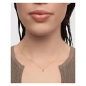 Collar PdPaola Fleur Plata Baño Oro y Circonita Gris CO01-963-U