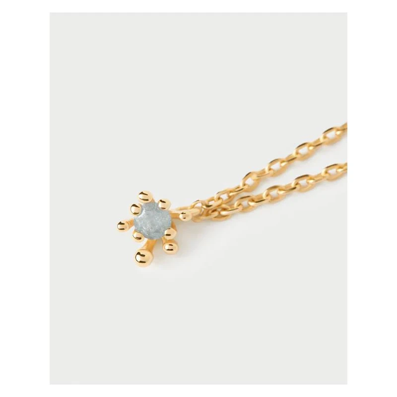 Collar PdPaola Fleur Plata Baño Oro y Circonita Gris CO01-963-U