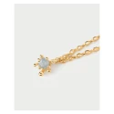 Collar PdPaola Fleur Plata Baño Oro y Circonita Gris CO01-963-U