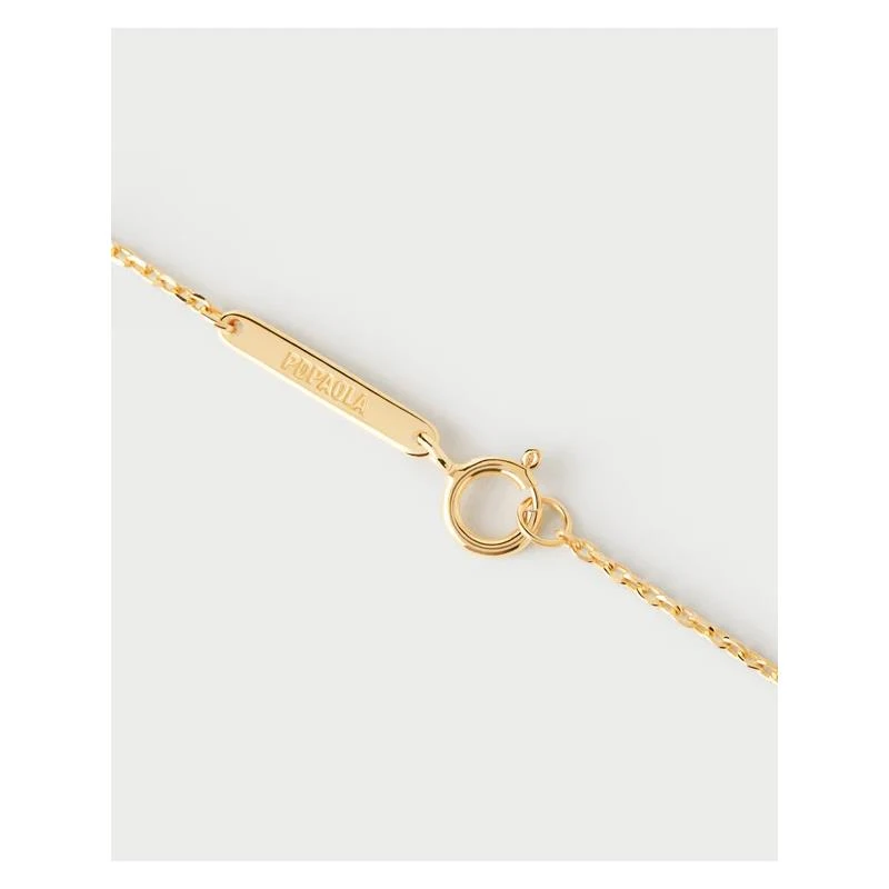 Collar PdPaola Fleur Plata Baño Oro y Circonita Gris CO01-963-U