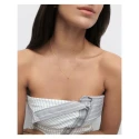 Collar PdPaola Kira Gota Plata Baño Oro y Circonita Blanca CO01-972-U