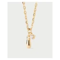 Collar PdPaola Kira Gota Plata Baño Oro y Circonita Blanca CO01-972-U