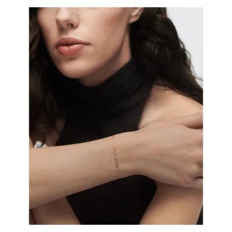 Pulsera PdPaola Lotus Plata Baño Oro y Circonitas Multicolor PU01-845-U