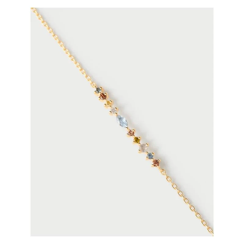 Pulsera PdPaola Lotus Plata Baño Oro y Circonitas Multicolor PU01-845-U