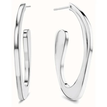 Pendientes Calvin Klein Aros Ovalados Acero Baño Plateado 35000689