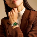 Reloj Fossil Scarlette Mini Plateado, Dorado y Verde Analógico Mujer ES5388