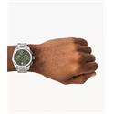 Reloj Armani Federico Plateado y Verde Cronógrafo Hombre AR11640