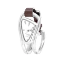 Pulsera bañada en plata de ley con eslabón central mediano con topacios y eslabones pequeños BRAVE