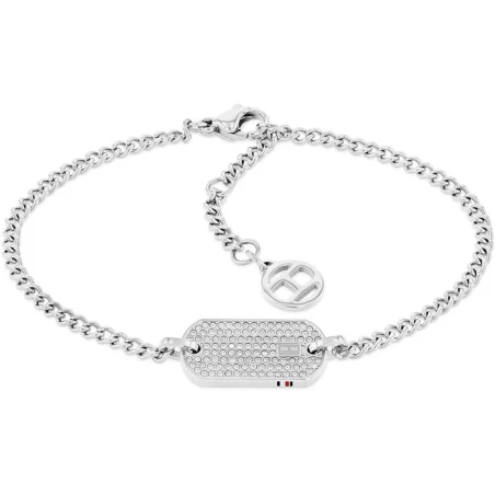 Pulsera Tommy Hilfiger Acero Inoxidable Plateado y Placa con Cristales 2780863