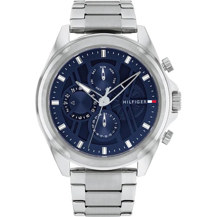 Reloj Tommy Hilfiger Jax Plateado y Azul Multifunción Hombre 1710656