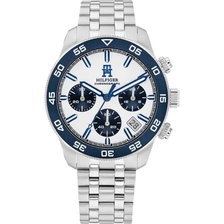 Reloj Tommy Hilfiger TH85 Plateado y Azul Cronógrafo Hombre 1792157