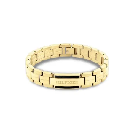 Pulsera Tommy Hilfiger Aero Inoxidable Baño Oro y Placa con Logo Hombre 2790601