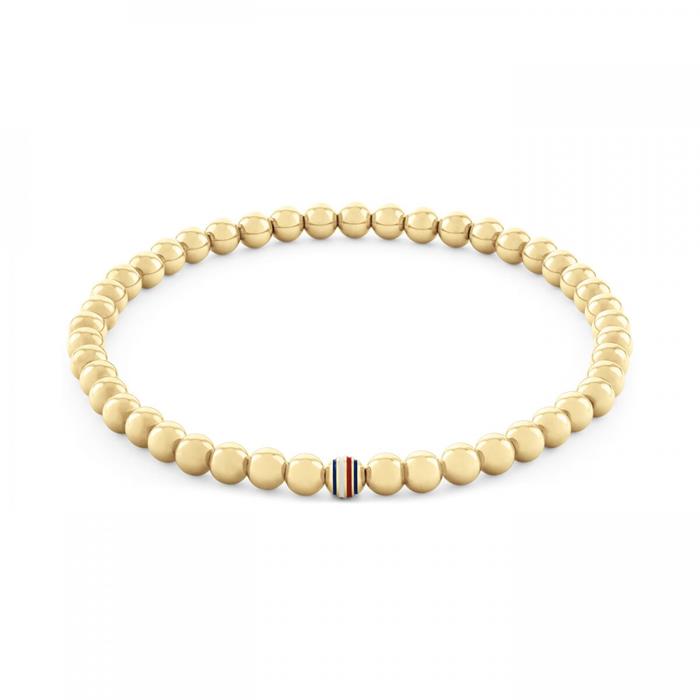 Pulsera Tommy Hilfiger Bolitas Acero Inoxidable Baño Oro y Bandera Tommy Hilfiger Mujer 2780938