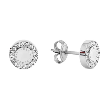 Pendientes Tommy Hilfiger Acero Inoxidable Botón y Cristales Brillantes Mujer 2780907