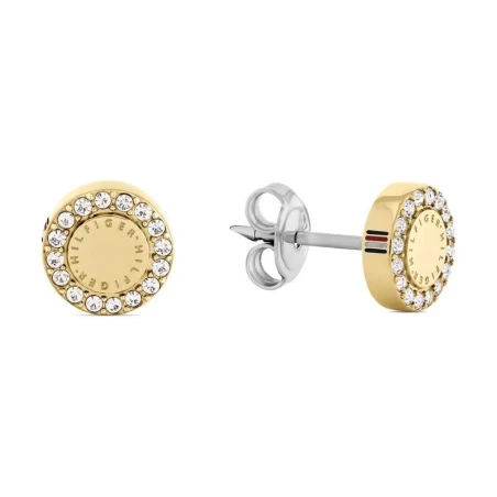 Pendientes Tommy Hilfiger Acero Inoxidable Baño Oro Botón y Cristales Brillantes Mujer 2780908