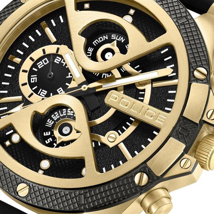 Reloj Police Surigano Negro y Dorado Hombre Multifunción PEWJQ2110501