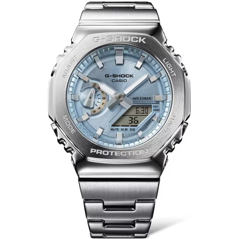 Reloj G-Shock G-Steel Series Plateado y Azul  Analógico-Digital Unisex GM-2110D-2AER