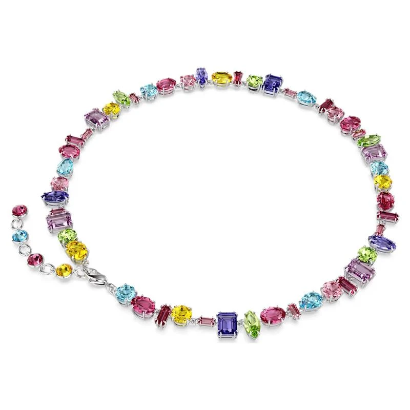 Collar Swarovski Gema Baño Rodio y Cristales Multicolor 5656397