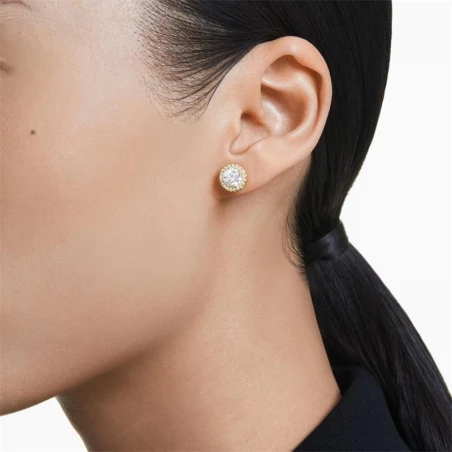 Pendientes Swarovski Una Angelic Baño Oro y Cristales Blancos 5686637