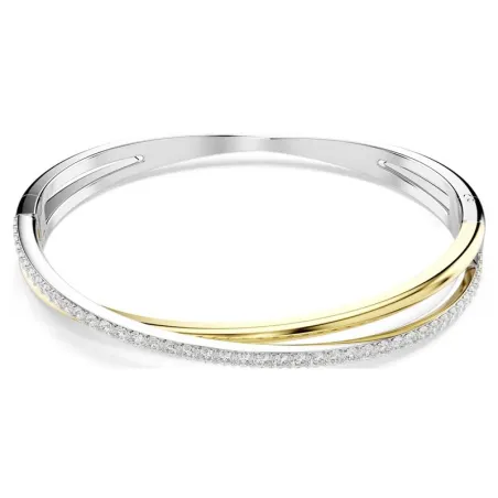 Brazalete Swarovski Hyperbola Baño Bicolor y Cristales Blancos 5689721