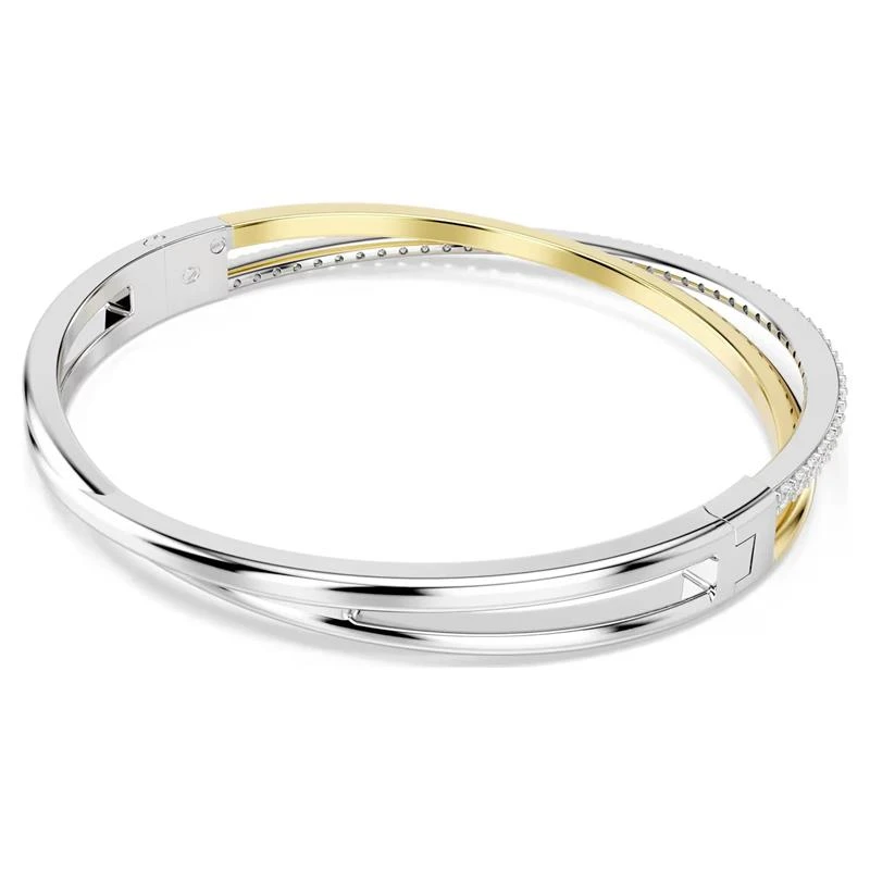 Brazalete Swarovski Hyperbola Baño Bicolor y Cristales Blancos 5689721