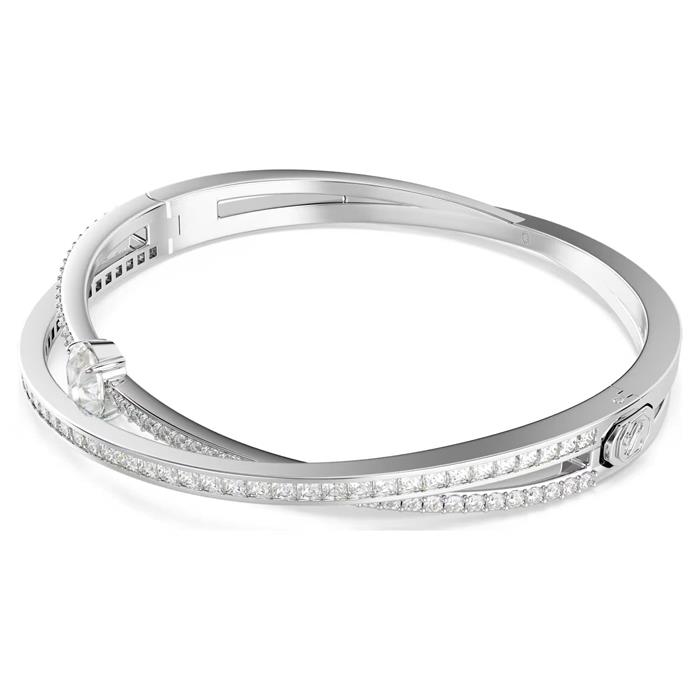 Brazalete Swarovski Hyperbola Baño Rodio y Cristales Blancos 5691226