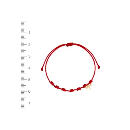 PULSERA 7NUDOS LIBELULA MINI NYLON ROJO