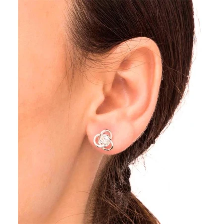 Pendientes Vidal&Vidal Nudo Baño Rodio y Circonita Q2335C