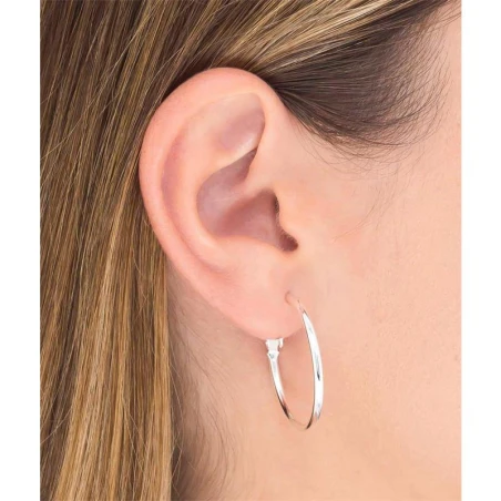 Pendientes Vidal&Vidal Aro Medio Baño Rodio R1585C