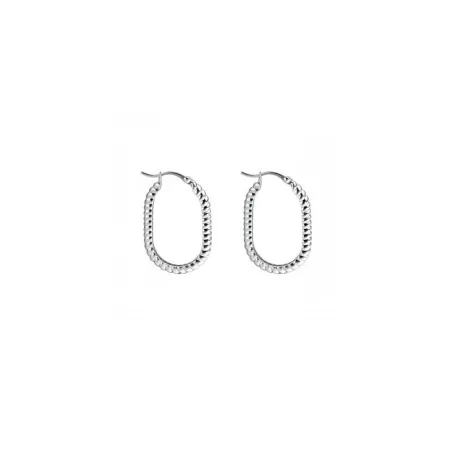 Pendientes Itemporality Rizzo Aro Ovalado Soga Plata Baño Rodio SEA-100-399-UU