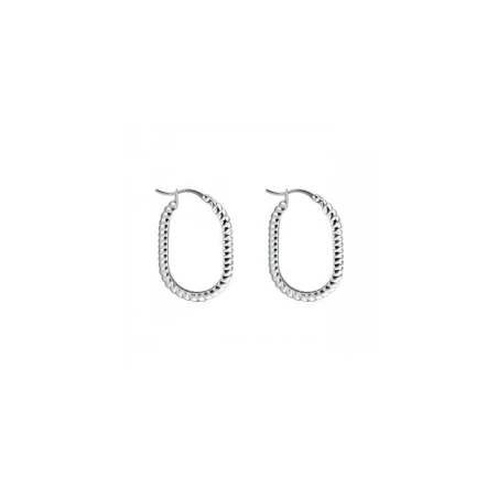 Pendientes Itemporality Rizzo Aro Ovalado Soga Plata Baño Rodio SEA-100-399-UU