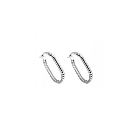 Pendientes Itemporality Rizzo Aro Ovalado Soga Plata Baño Rodio SEA-100-399-UU