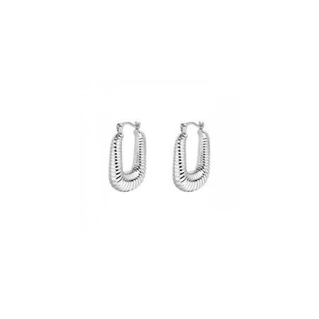 Pendientes Itemporality Rizzo Aro Cuadrado Gusano Plata Baño Rodio SEA-100-400-UU